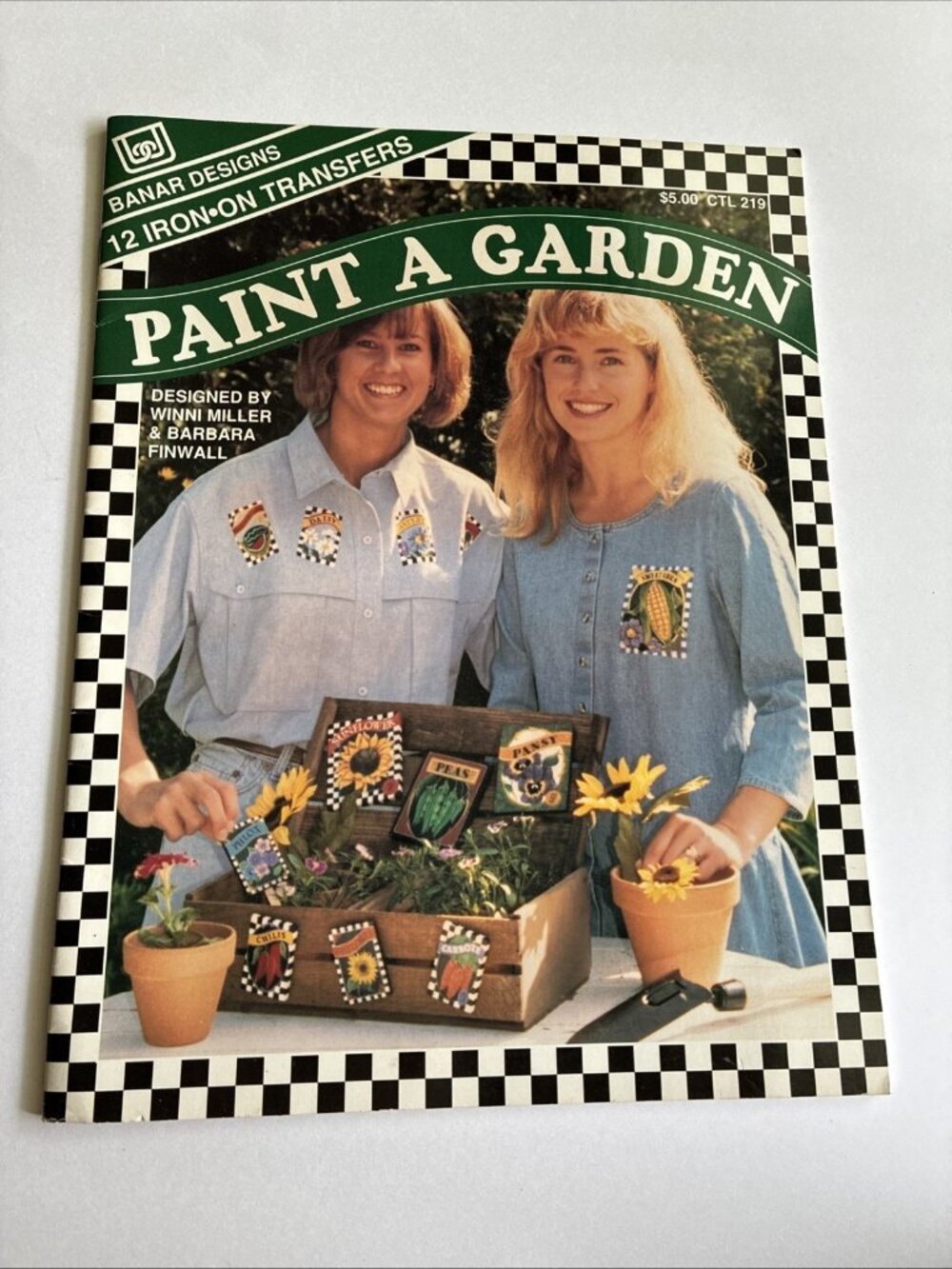 Vintage 1993 Banar Designs Paint A Garden Iron On Transfers Craft Pattern Book